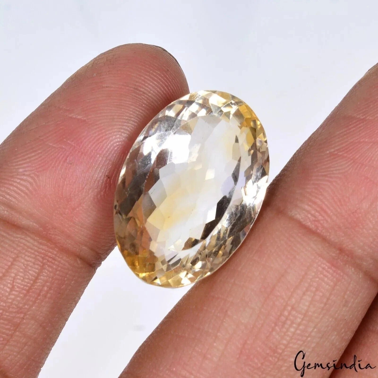 36.10 Ct Natural Untreated Yellow Citrine Oval Faceted Certified Loose Gemstone