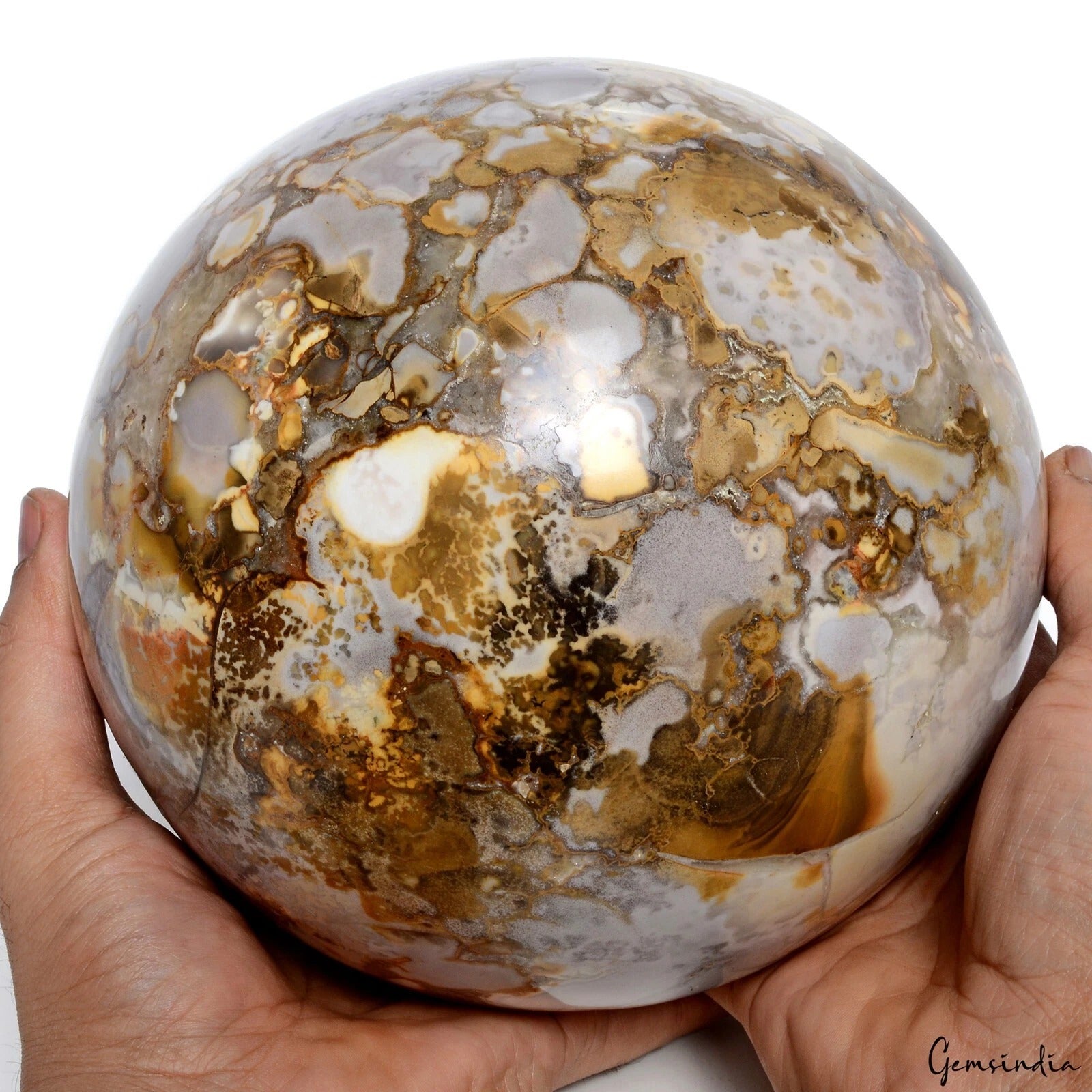 Ocean Jasper Sphere, Untreated — 7 inch, 8.6 Kg (43000 Ct), Madagascar