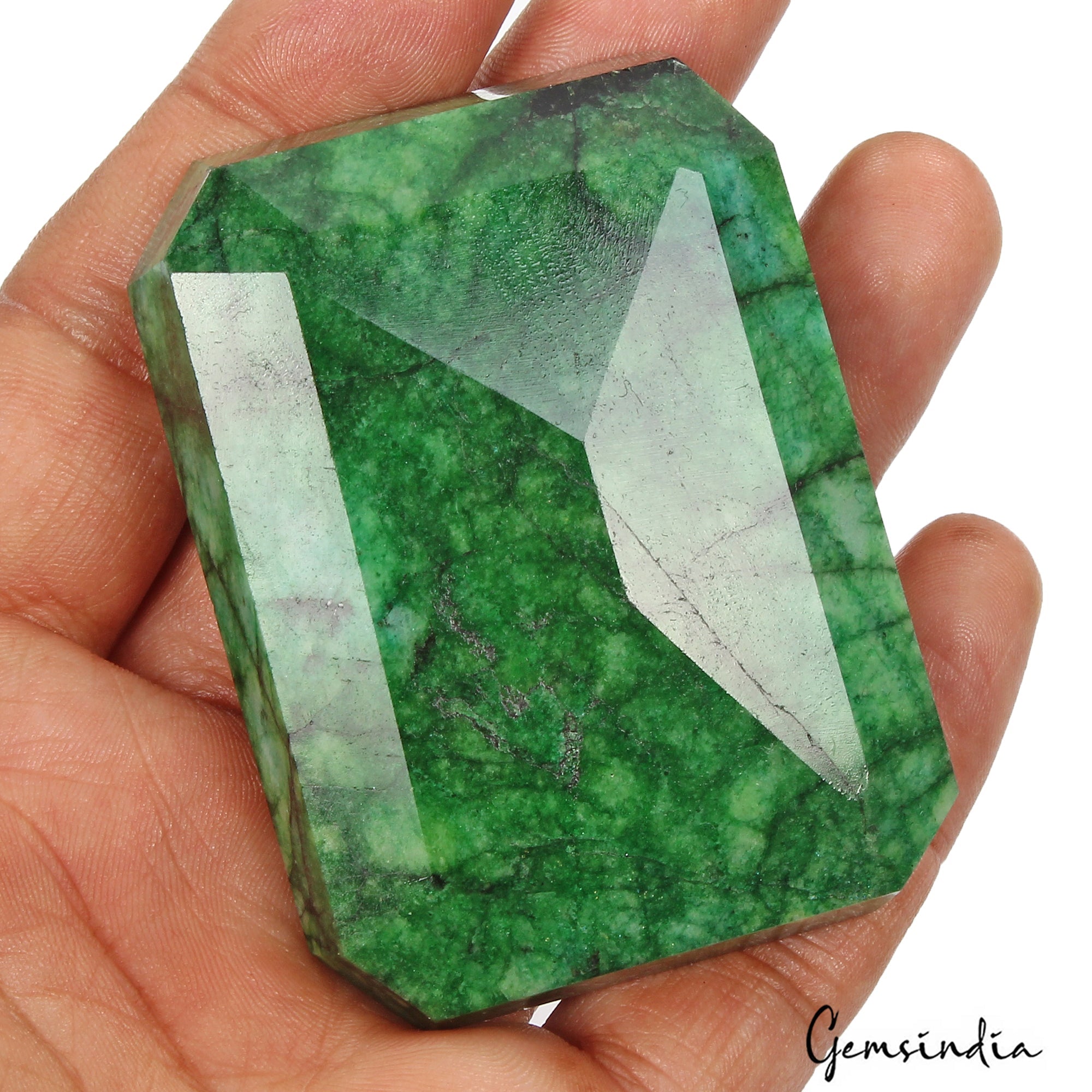 Certified 680 Cts Natural Brazilian Green Emerald Octagon Cut Gem For Pendant