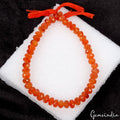 120.60Ct 7-9mm Natural Faceted Orange Carnelian Round Beads Gemstones Strand 10"