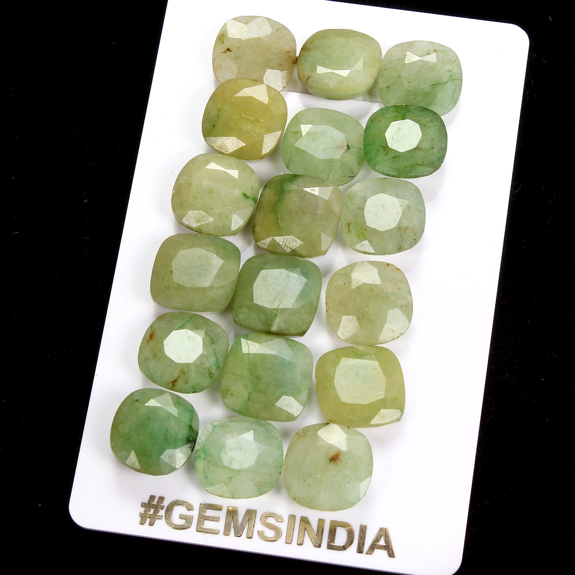 108.10Ct Natural Green Emerald Lot Cushion Cut 12mm Loose Brazil Gemstones 18 Pc
