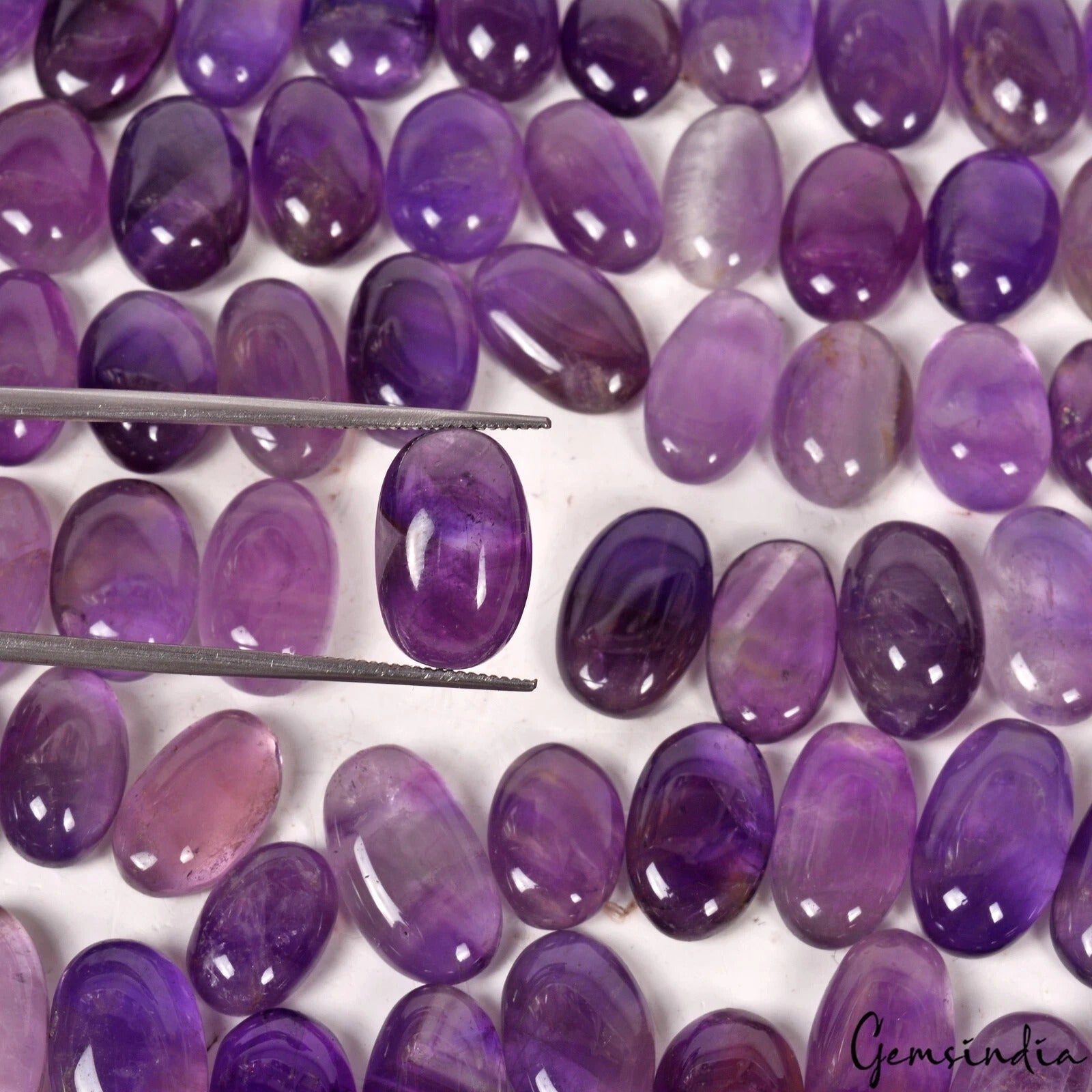 Amethyst Lot, Cabochon, Untreated, Purple — 119 Pieces, 10mm to 17mm, 500 Ct, Madagascar