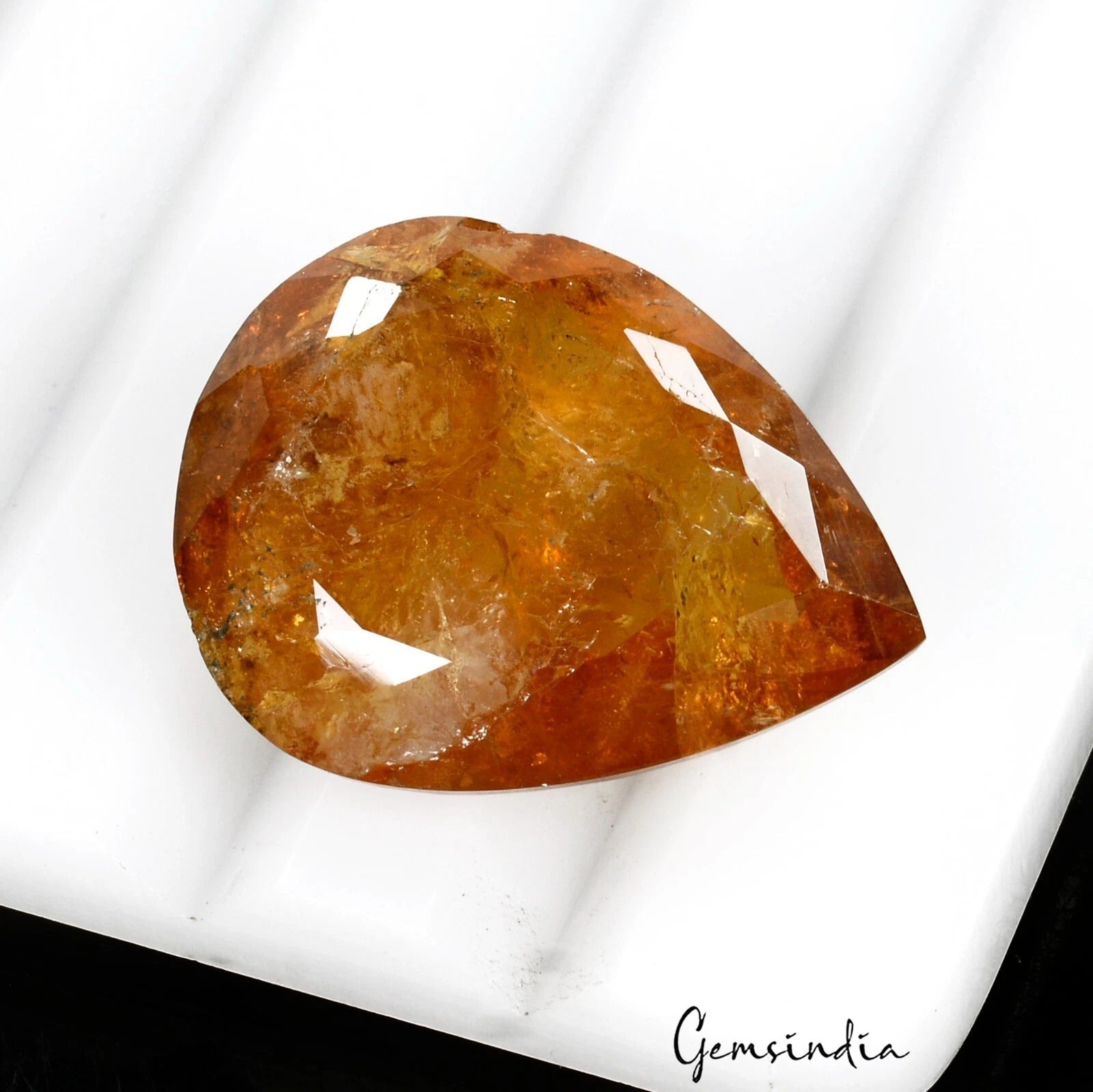 17.10 Cts Natural Untreated Honey Brown Sphalerite Pear Cut Loose Precious Gem