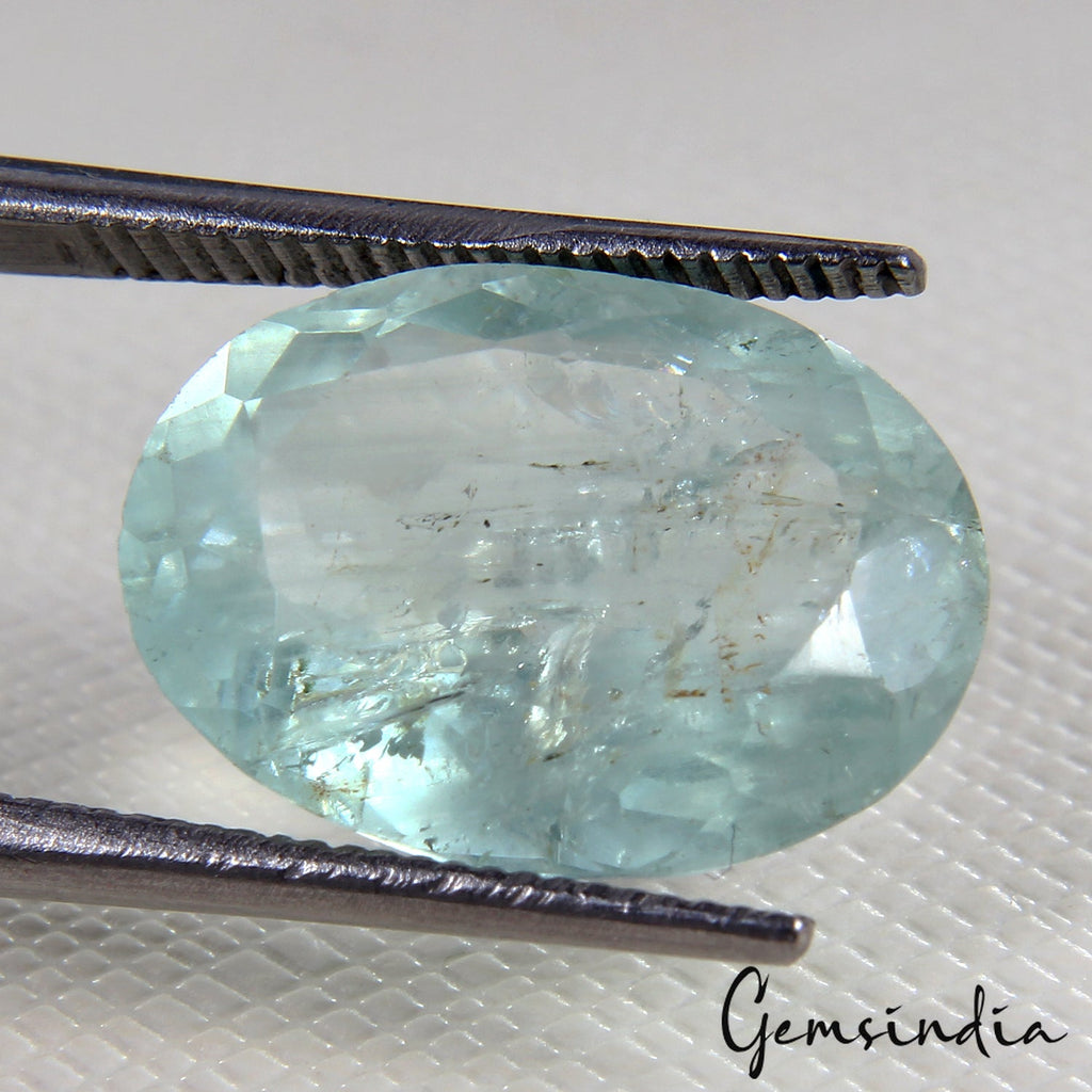 Certified 5.80 Ct Natural Untreated Brazilian Blue Aquamarine Oval Cut Loose Gem