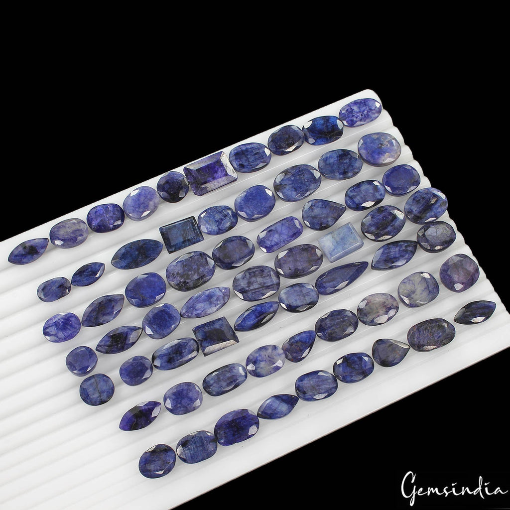Certified 700Ct/64Pcs Natural Blue Beryl Mix Cut Loose Wholesale Gem For Jewelry
