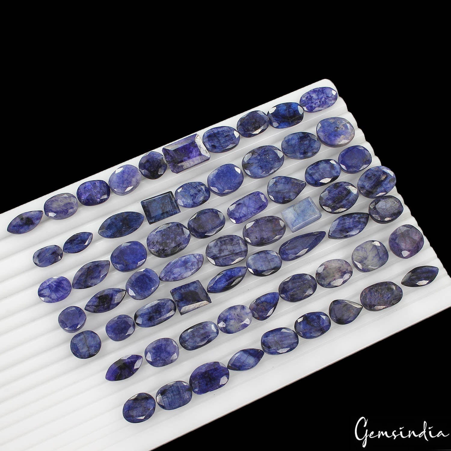 Certified 700Ct/64Pcs Natural Blue Beryl Mix Cut Loose Wholesale Gem For Jewelry