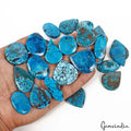 950 Cts/24 Pcs Natural Blue Spiderweb Arizona Turquoise Mixed Cab Loose Gems Lot