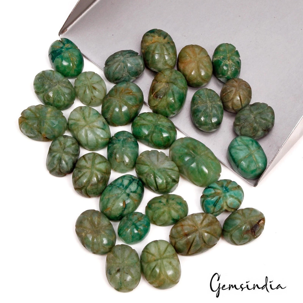 Brazilian Emerald Lot, Loose Gemstone, Green — 30 Pieces, 11mm to 19mm, 300 Ct, Brazil