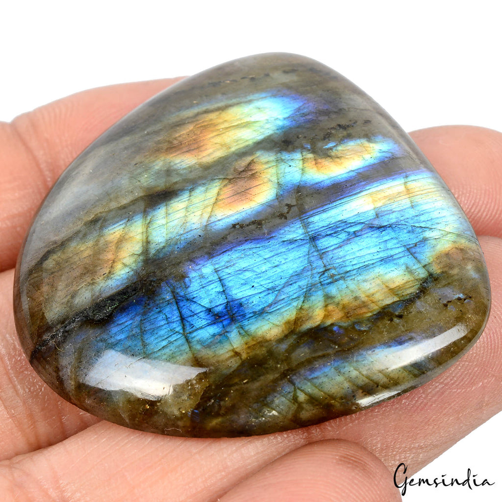 93.70 Ct Natural Untreated Peacock Shine Labradorite Pear Cab Certified Gemstone