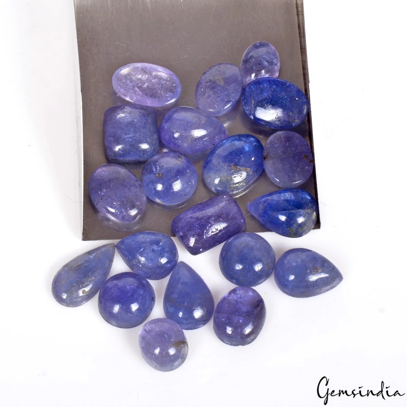 86.60 Ct Natural Tanzanite Cabochon Lot – Rich Blue-Violet Loose Gemstones~20Pcs