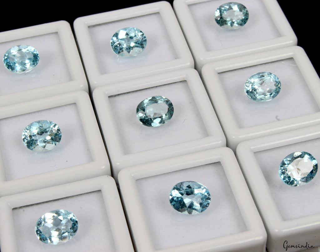 Ravishing Color &Full Fire! Swiss Blue Topaz Oval Cut 10x8mm Each Certified Gems