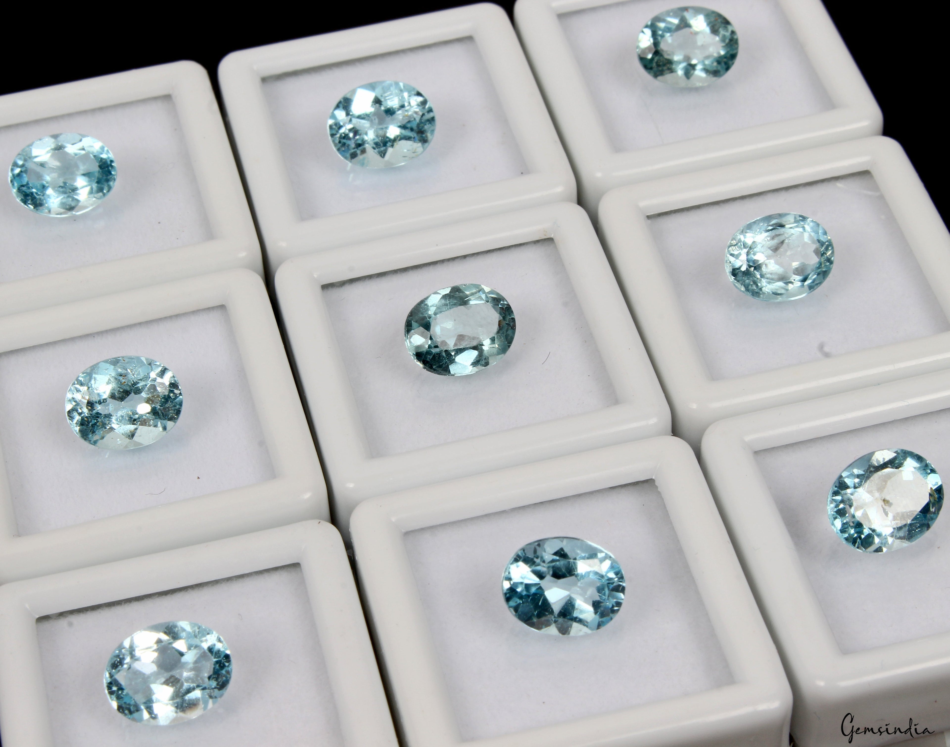 Ravishing Color &Full Fire! Swiss Blue Topaz Oval Cut 10x8mm Each Certified Gems