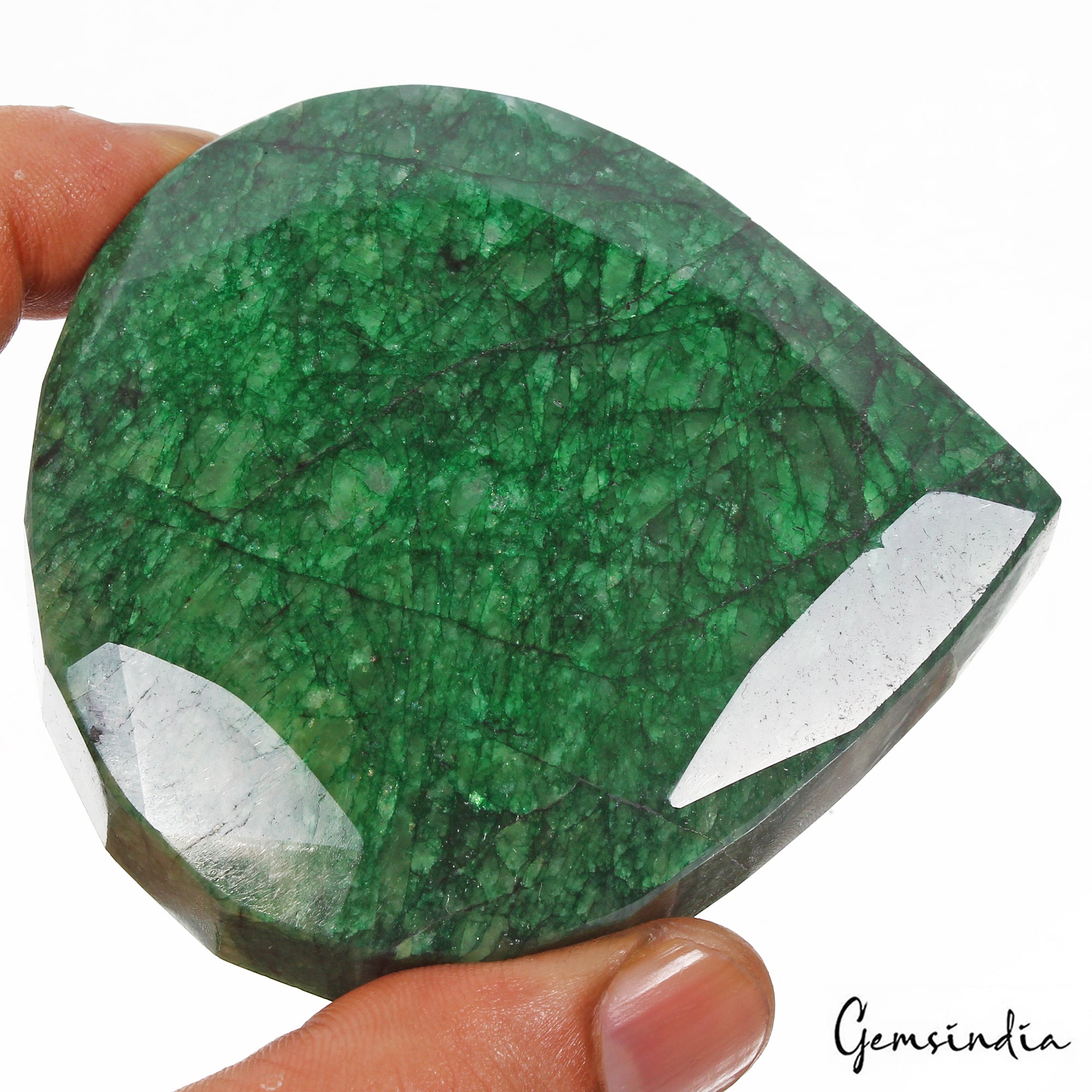 Emerald Loose Gemstone, Color Enhanced, Green — 77 x 71 x 27 mm, 1170 Ct, Brazil