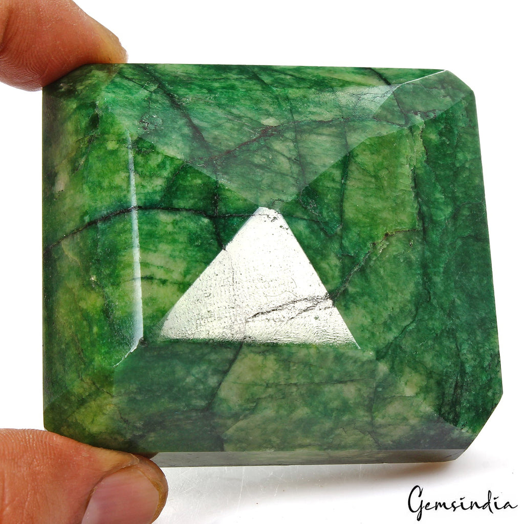 Certified 1220Ct Natural Brazilian Green Emerald Octagon Cut Huge Size Loose Gem