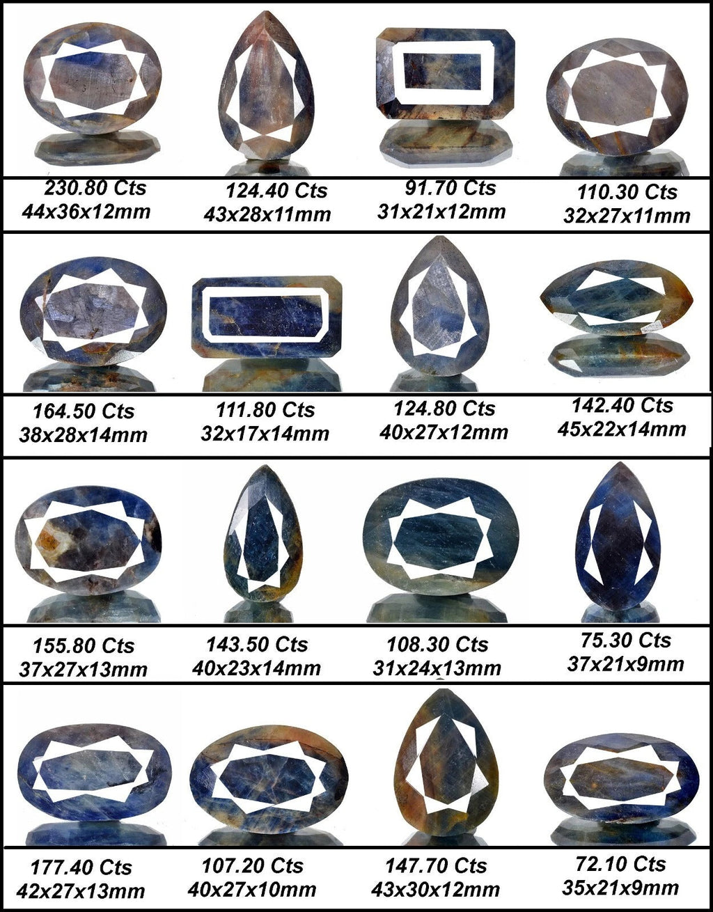 16 Pcs Natural Untreated Blue Sapphire Earth Mined Mix Cut Loose Gemstones 2088C