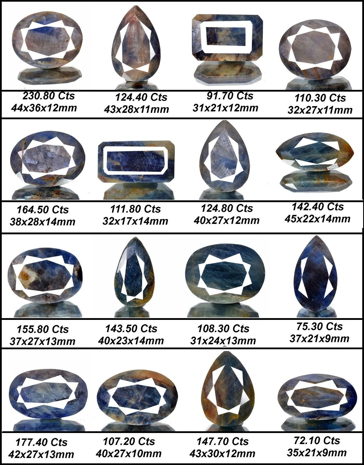 16 Pcs Natural Untreated Blue Sapphire Earth Mined Mix Cut Loose Gemstones 2088C