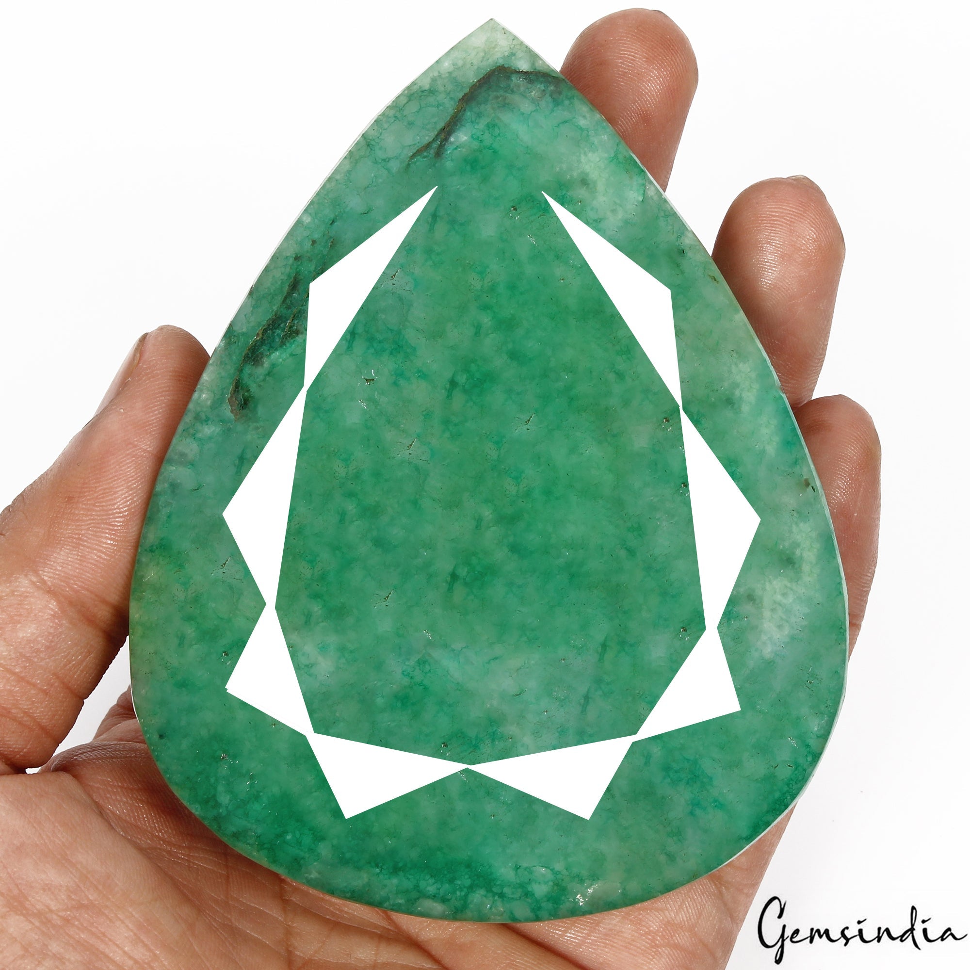 1780 Cts Natural Brazilian Green Emerald Pear Faceted Earth Mined Loose Huge Gem