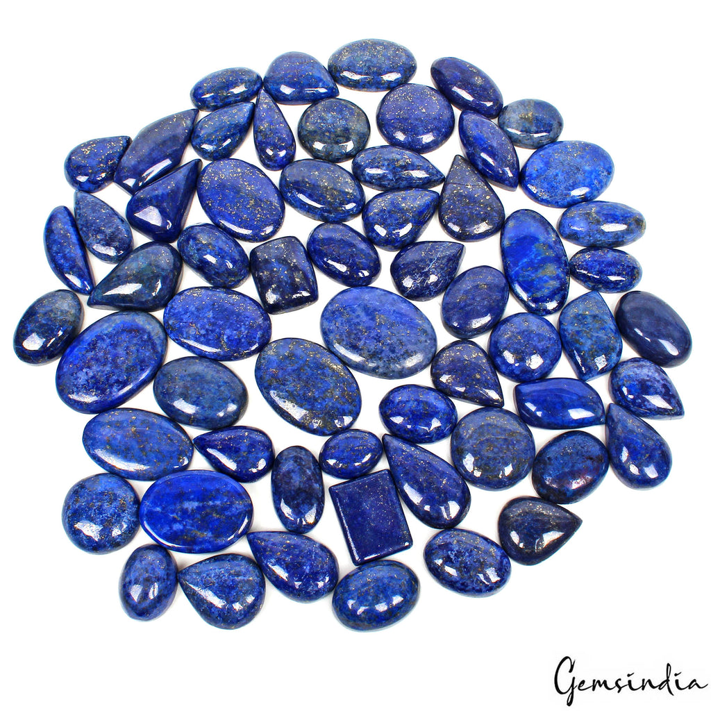 Pyrite Lot, Cabochon, Oval & Pear Fancy Cabochon, Color Enhanced — 60 Pieces, 16mm to 32mm, 1320 Ct, Afghanistan