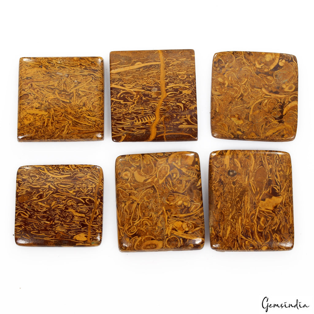 380 Cts Natural Untreated Marium Jasper Square Shape Elephant Skin Jasper Gems