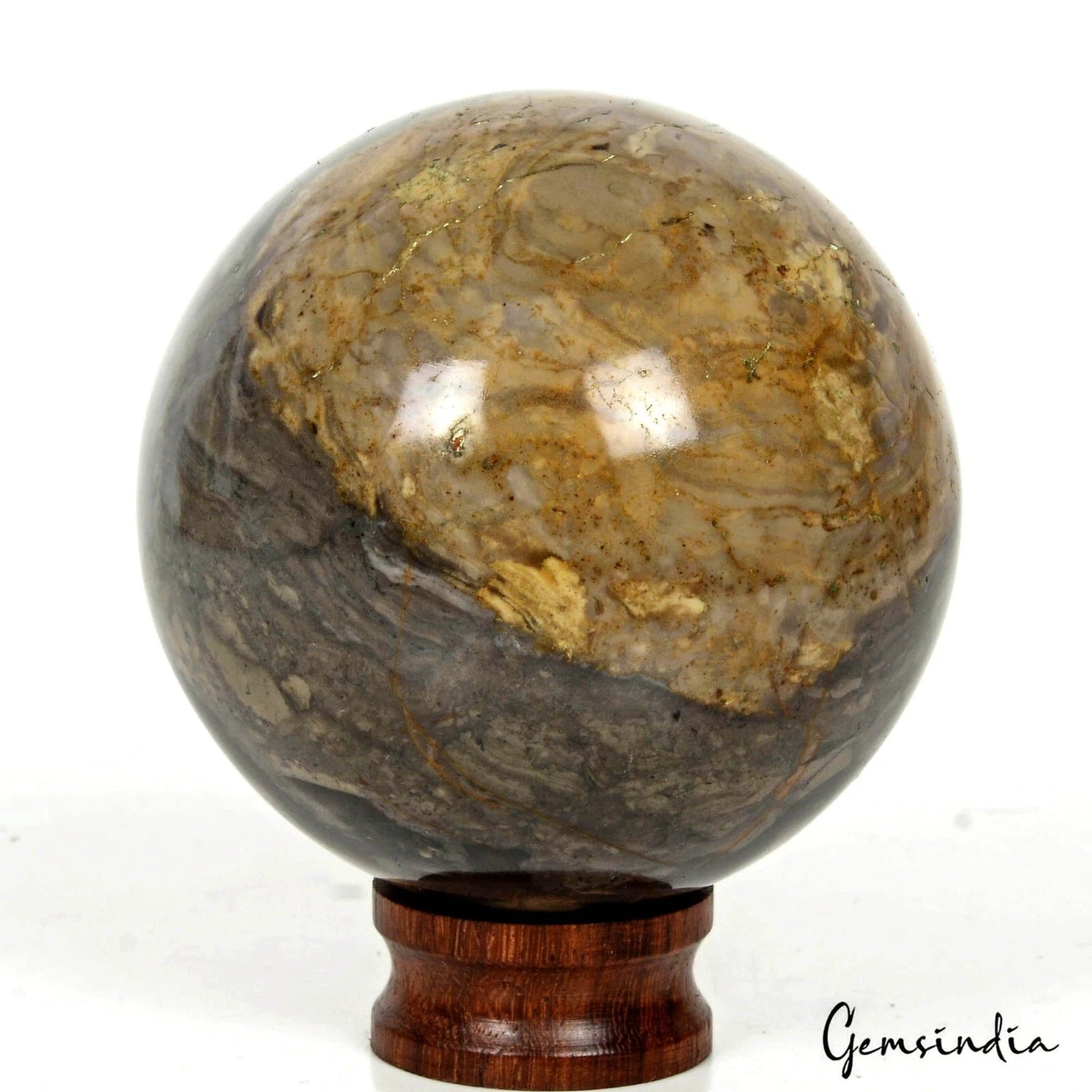 1670 Cts Natural Forest Agate Reiki Healing Crystal Mineral Huge Gem Sphere/Ball