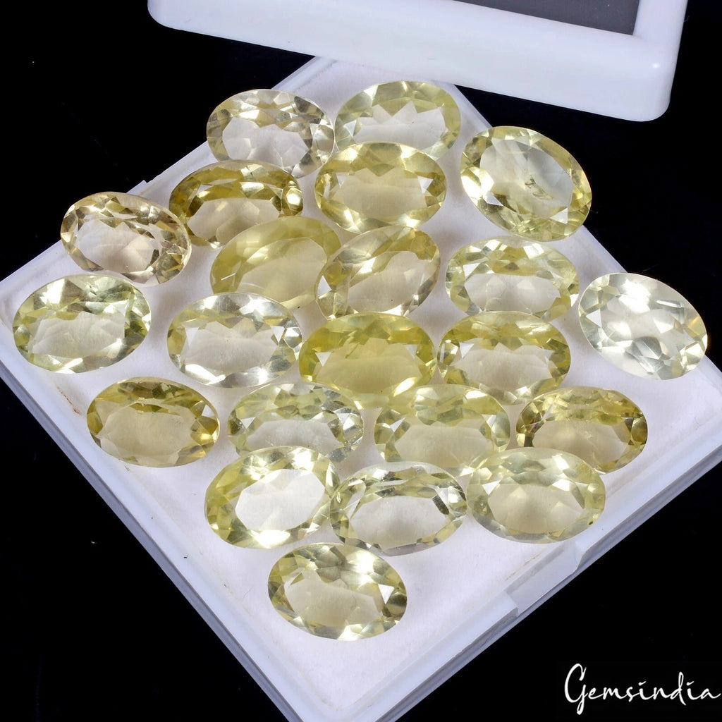 Citrine Quartz Lemon Yellow Oval Cut Genuine Loose Gemstone Natural 131.70 Cts