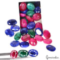 30 Pc Natural Red Blue Beryl & Green Emerald Oval Cut Loose Gemstones Lot~350 Ct