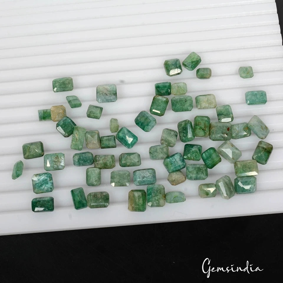 Emerald Lot, Loose Gemstone, Color Enhanced, Green — 58 Pieces, 6mm to 11mm, 150.00 Ct, Brazil