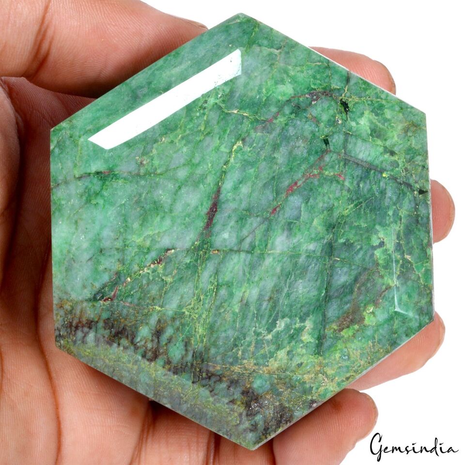 Emerald Loose Gemstone, Color Enhanced, Green — 3x2.6x2.5 Inch, 2250 Ct (0.45 Kg), Brazil