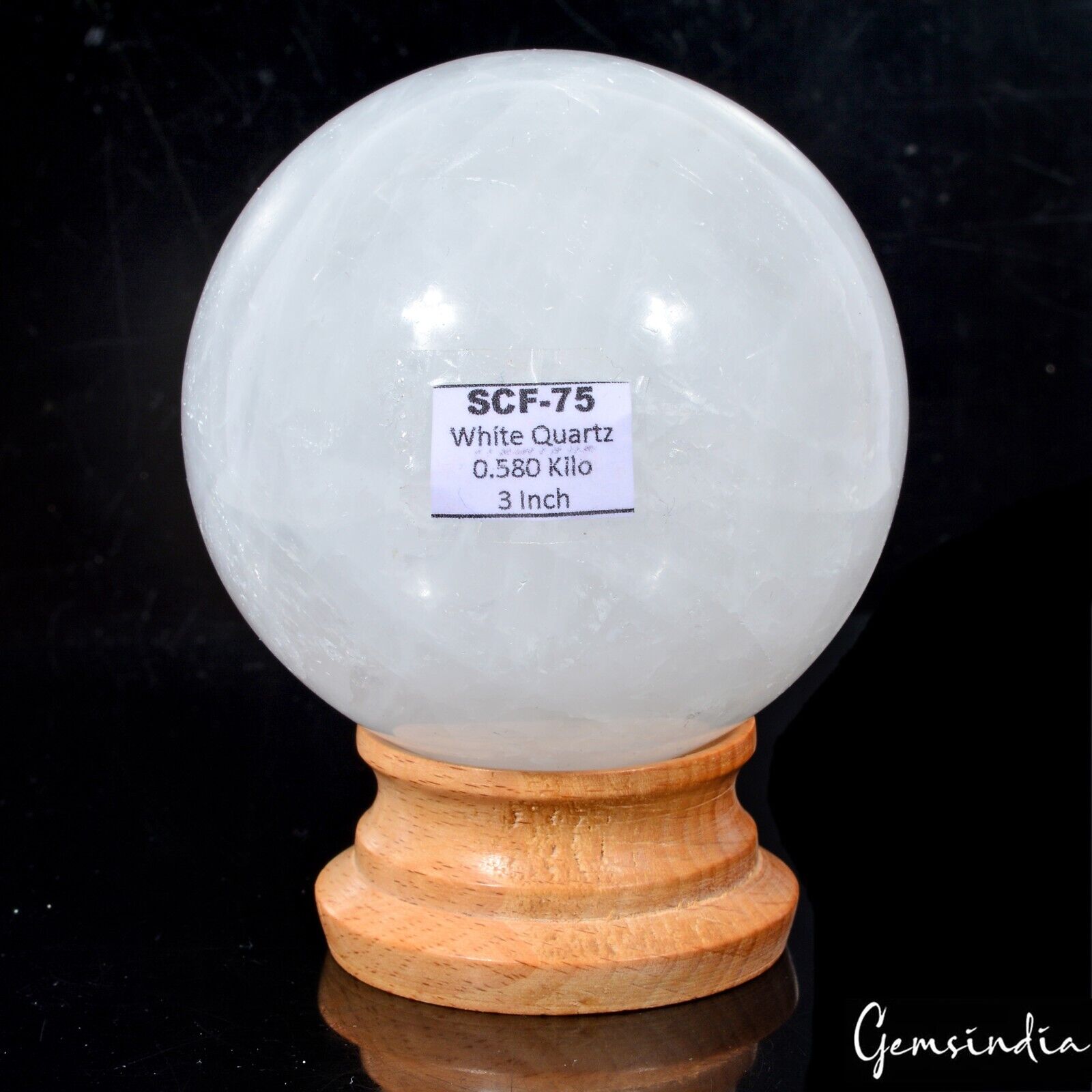 2900 Cts Natural Smooth Polished White Quartz Crystal Healing Sphere/Ball ~ 3"
