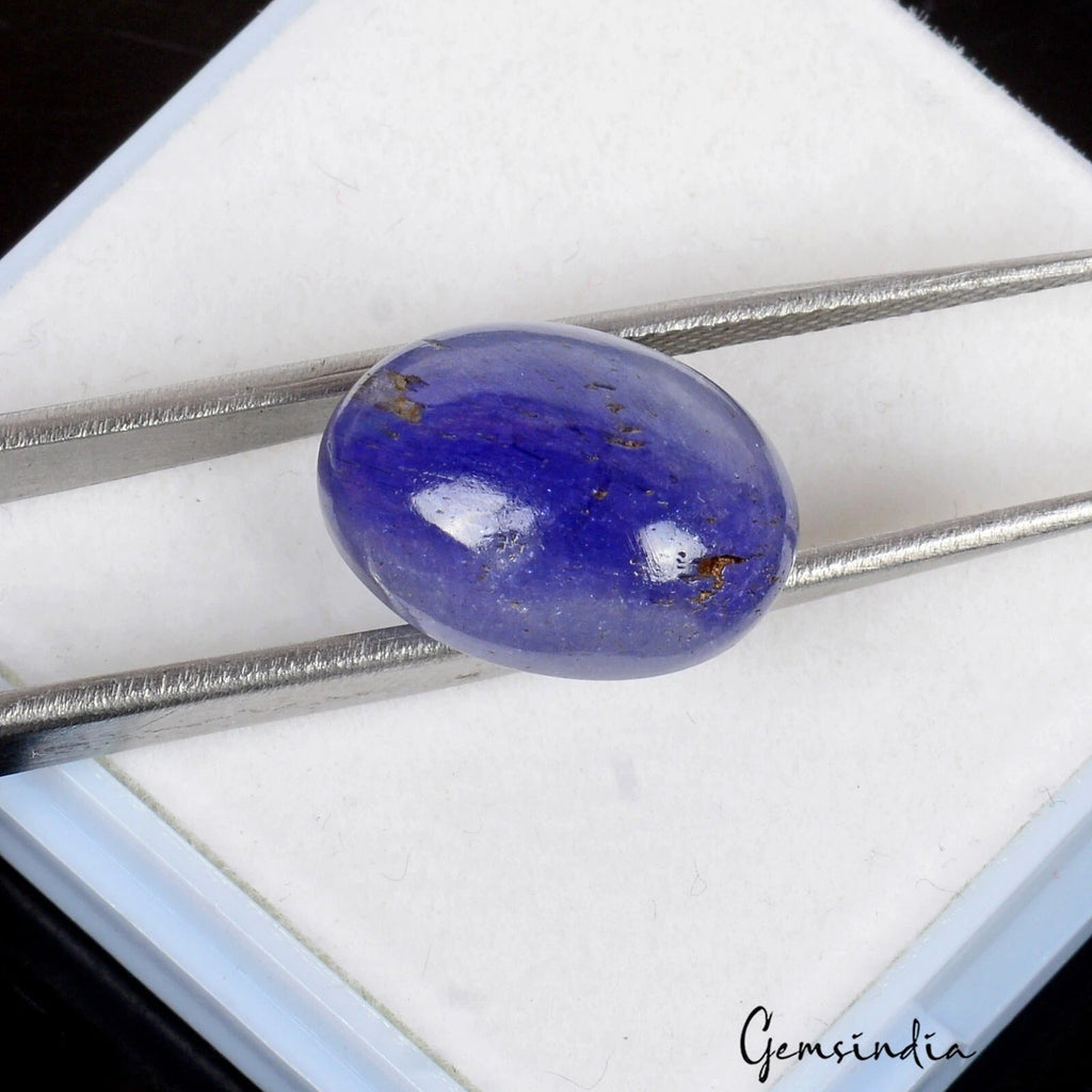 12.00 Cts Natural Tanzanite Untreated Oval Cabochon Certified Loose Gemstone