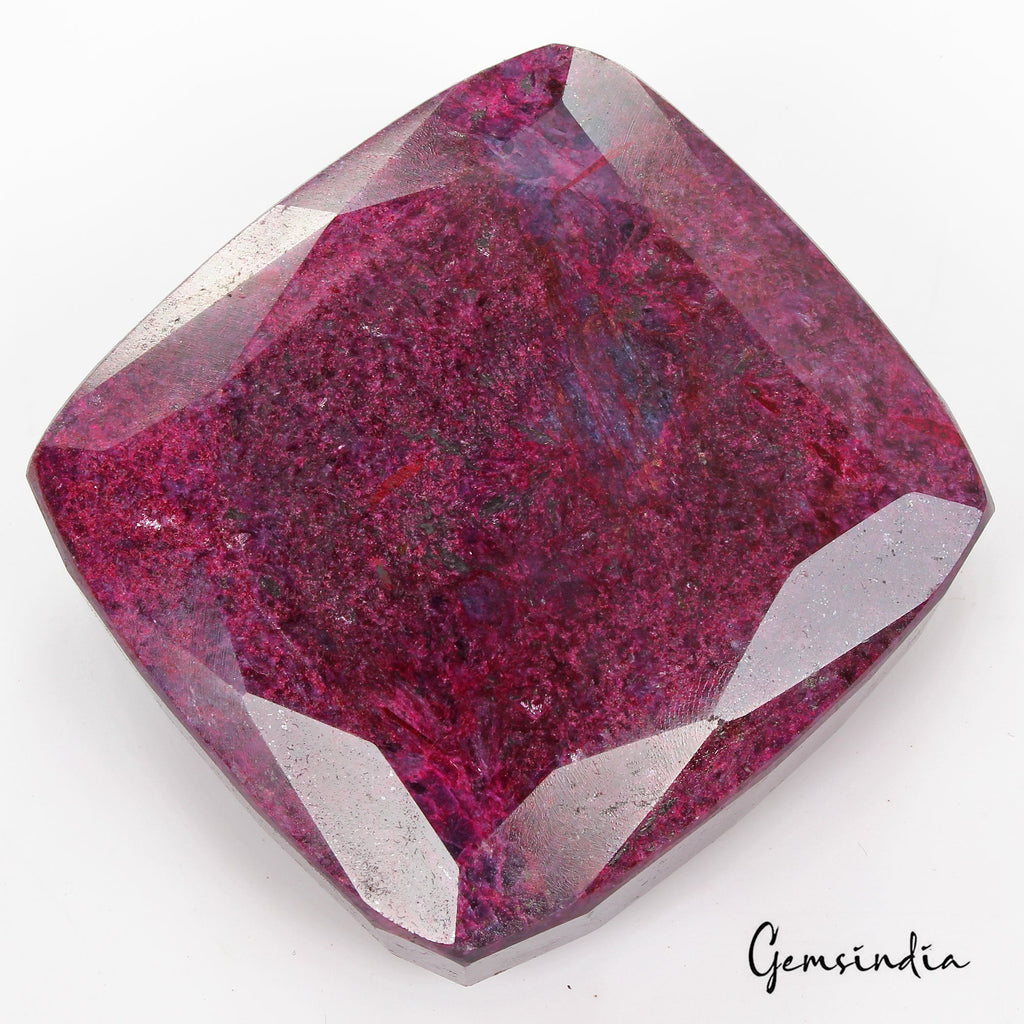 1940 Cts Natural African Dark Red Ruby Cushion Cut Huge Loose Earth Mined Gem