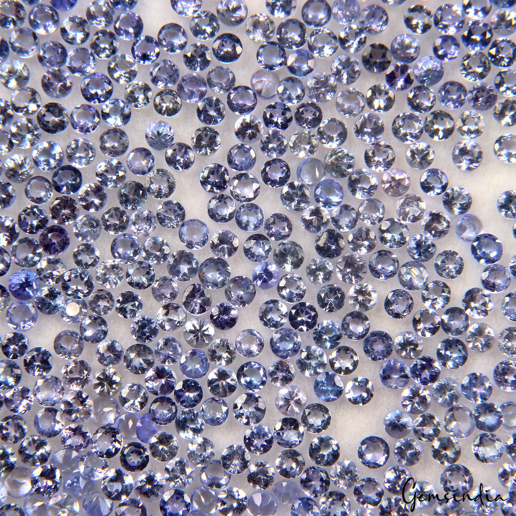 600 Pcs Natural Tanzanite 2mm Round Cut Dazzling Loose Gemstones Wholesale Lot