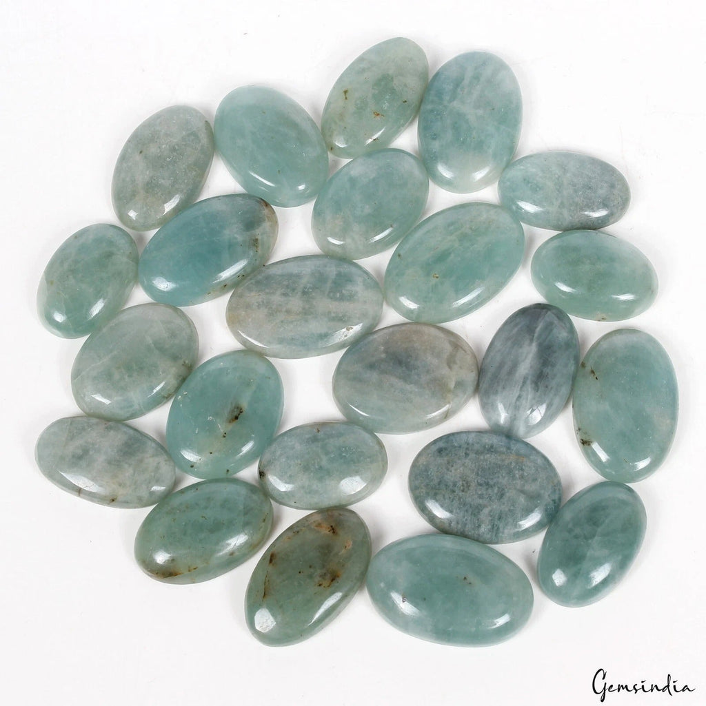 1060 Cts/23 Pcs Natural Untreated Blue Beryl Aquamarine Oval Cab Loose Gems Lot