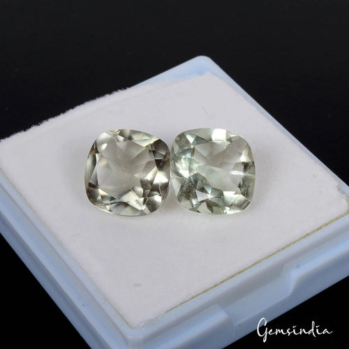 Amethyst Loose Gemstone, Untreated, Green — 11x11mm, 11.60 Ct, Brazil