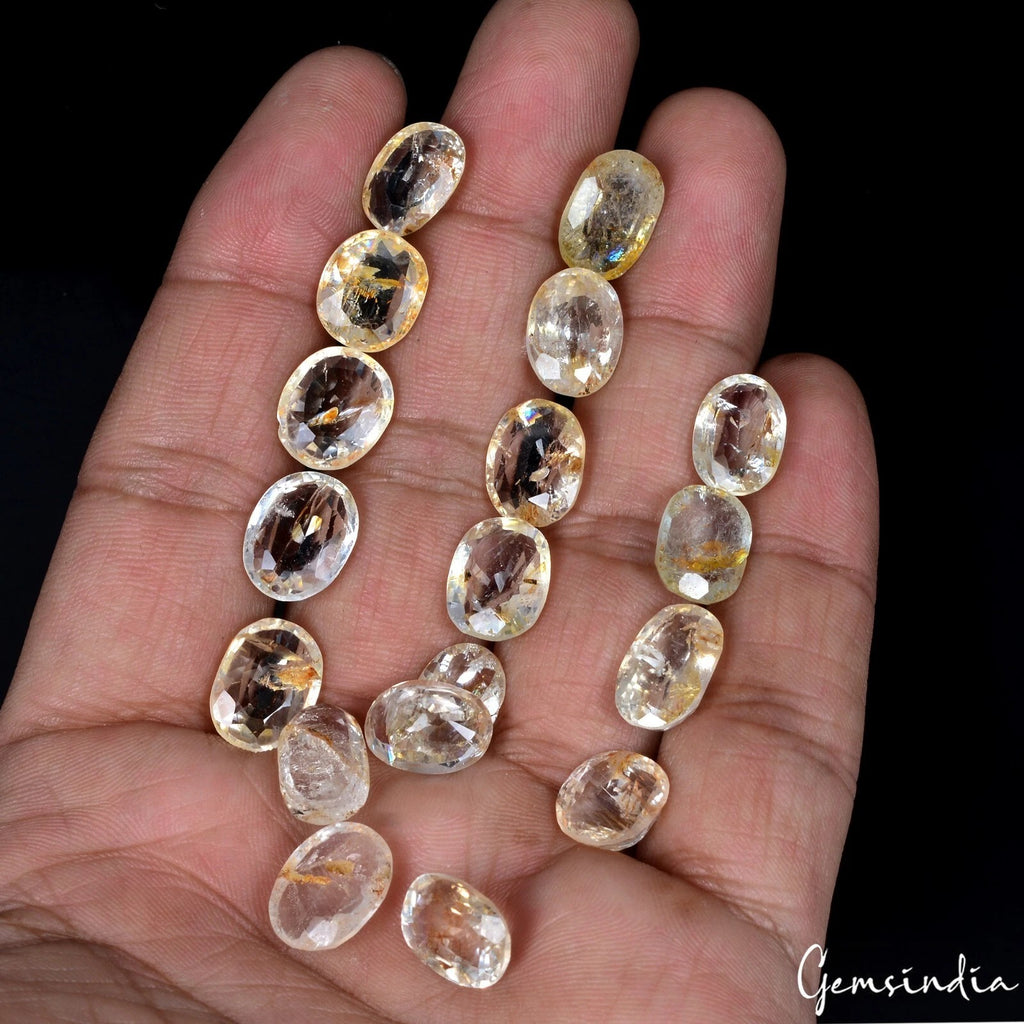 Topaz Loose Gemstone, Color Enhanced, Yellow — 10mmto 13mm, 100.40 Ct