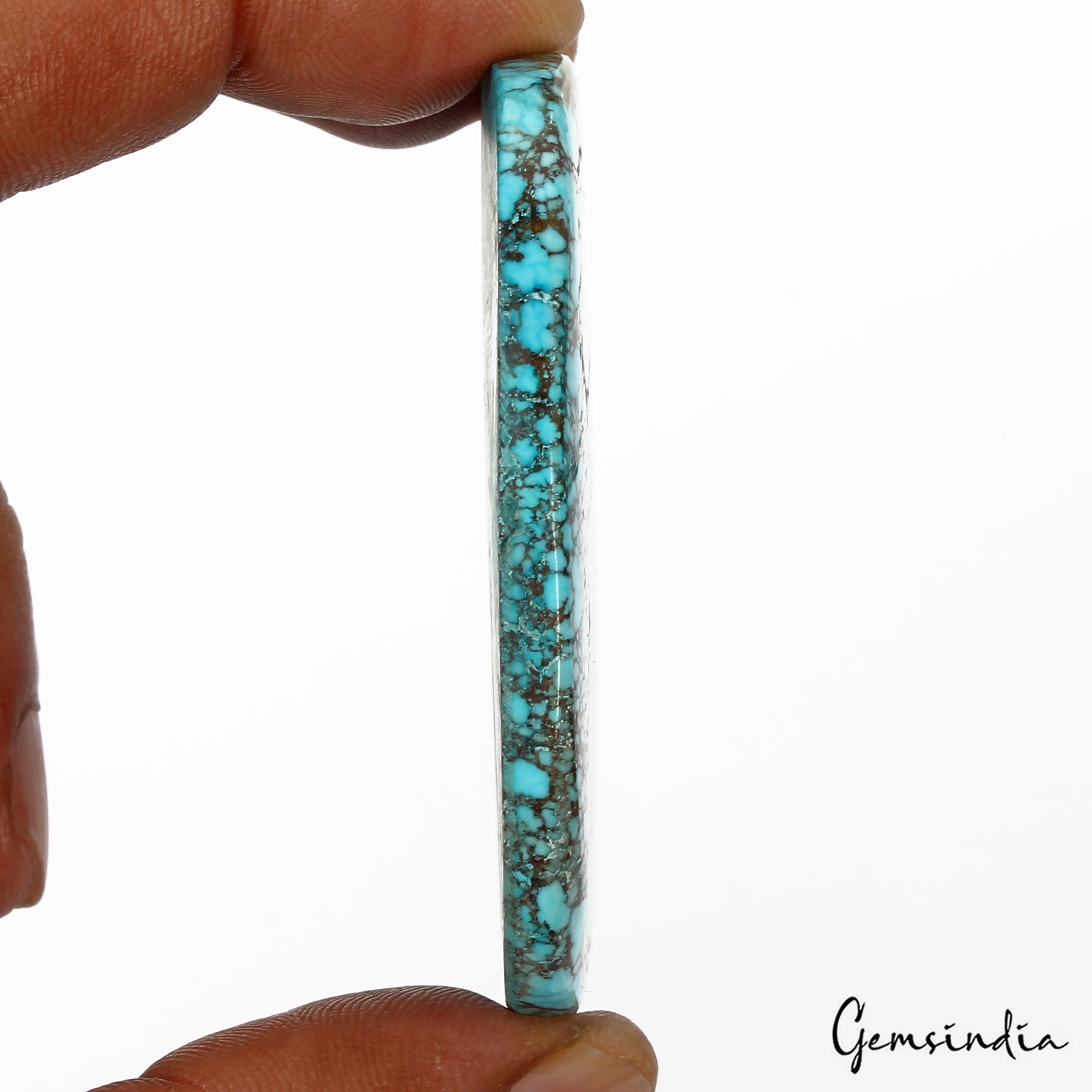 250 Cts Natural Blue Arizona USA Spiderweb Turquoise Cushion Cab Gem For Pendant