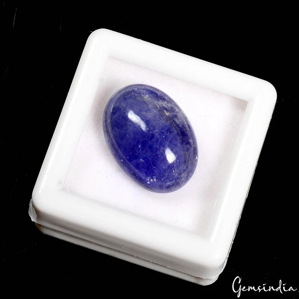 14.40 Ct Natural Untreated Violet Blue Tanzanite Oval Cab Rare Gem For Ring Size