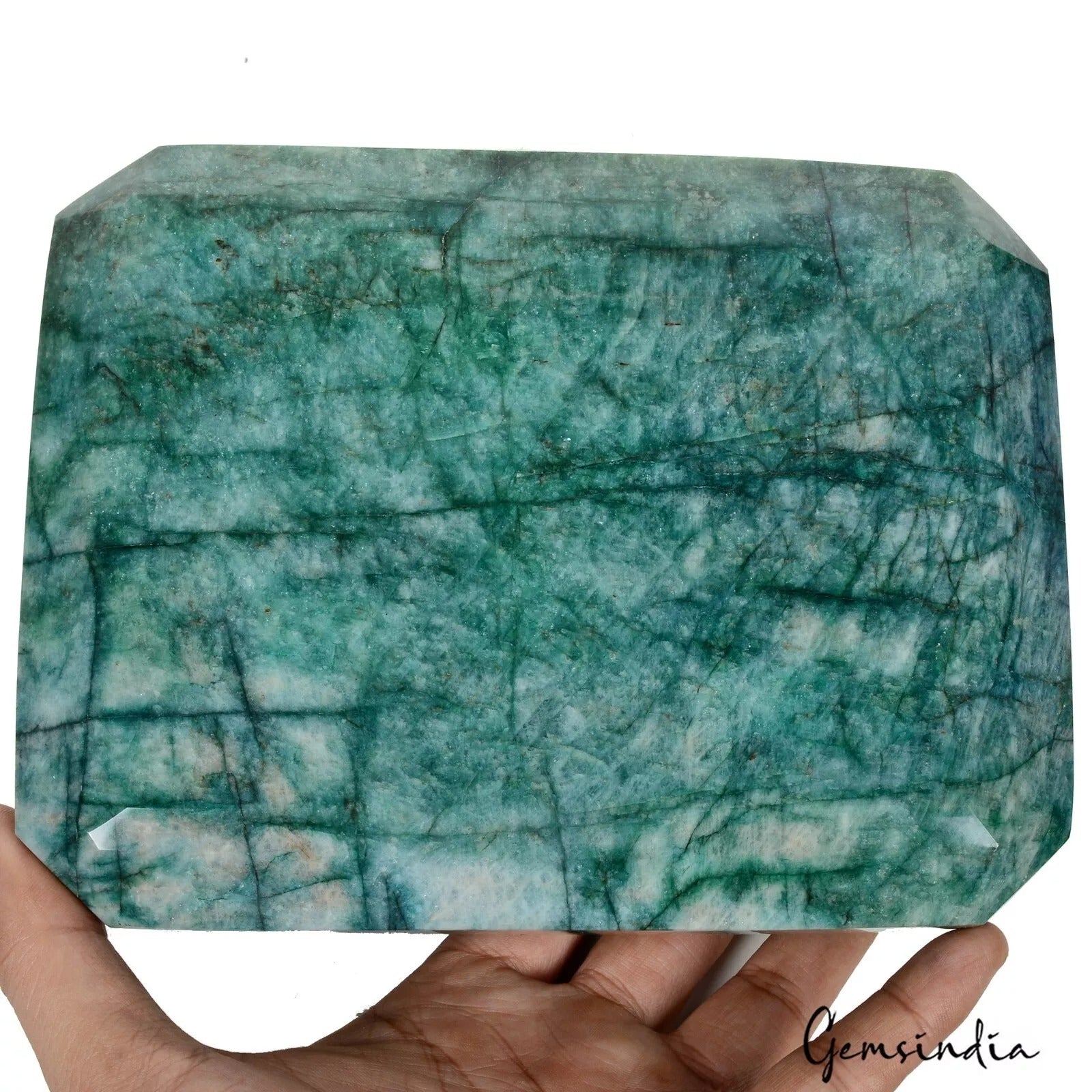 Emerald Loose Gemstone, Color Enhanced, Green — 7.5x5.8x3.5 Inch, 21100 Ct (4.22 Kg), Brazil