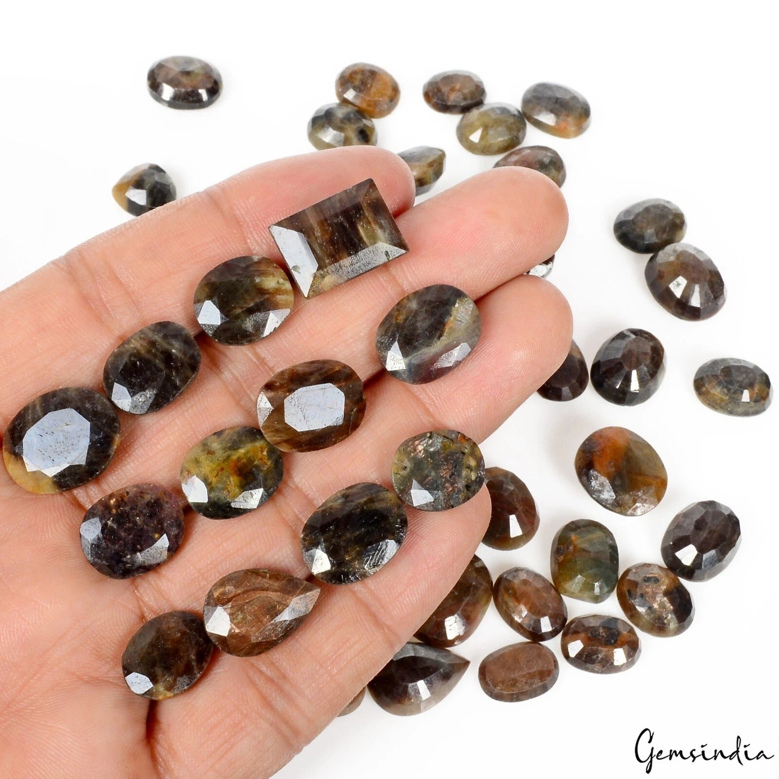 54 Pcs Natural Brown Sapphire Untreated 520 Ct Mix Faceted Cut Loose Gemstones