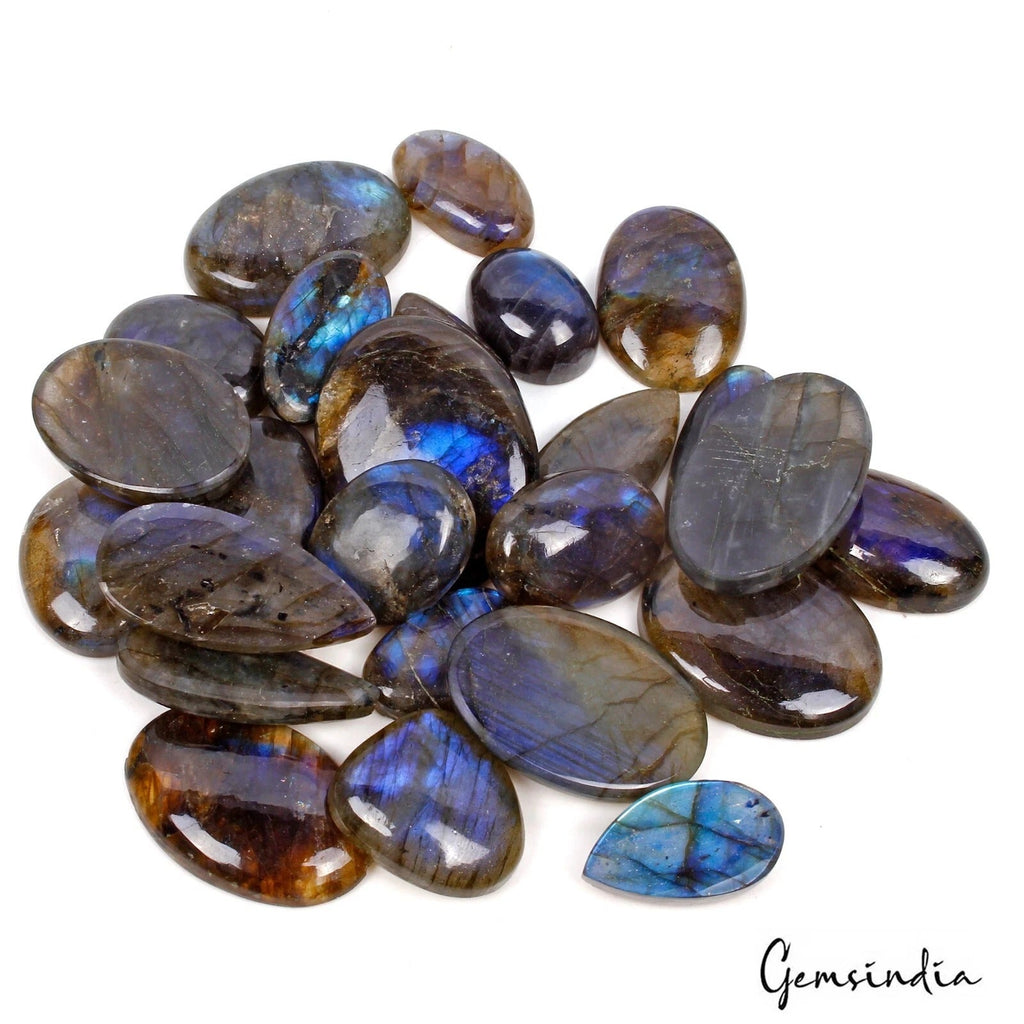 680 Cts/26 Pcs Natural Untreated Blue Shine Labradorite Mixed Cab Wholesale Gems