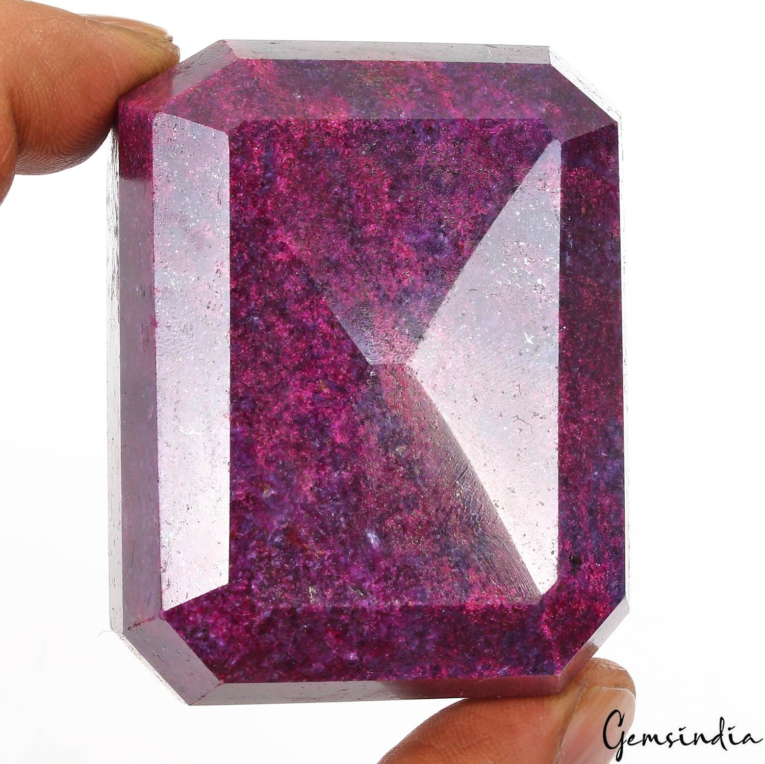 Share Certified 1480 Cts Natural Dark Red Ruby Octagon Huge Size Loose Earth min