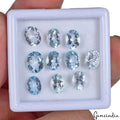Aquamarine Lot, Loose Gemstone, Untreated, Blue — 10 Pieces, 8x6mm, 11.10 Ct, Brazil