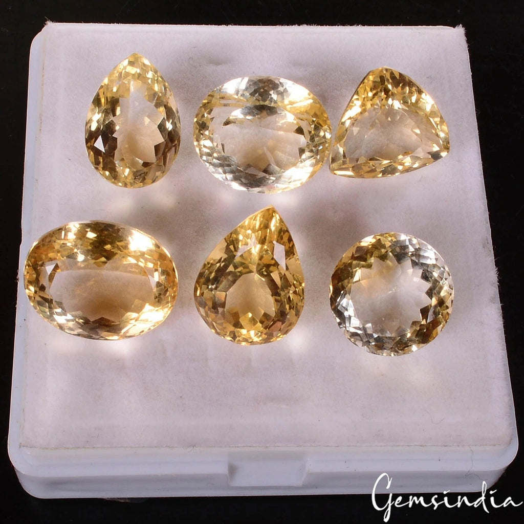 83.90Ct VVS Natural Yellow Citrine Top Grade Mix Shape & Cut Certified Gemstones