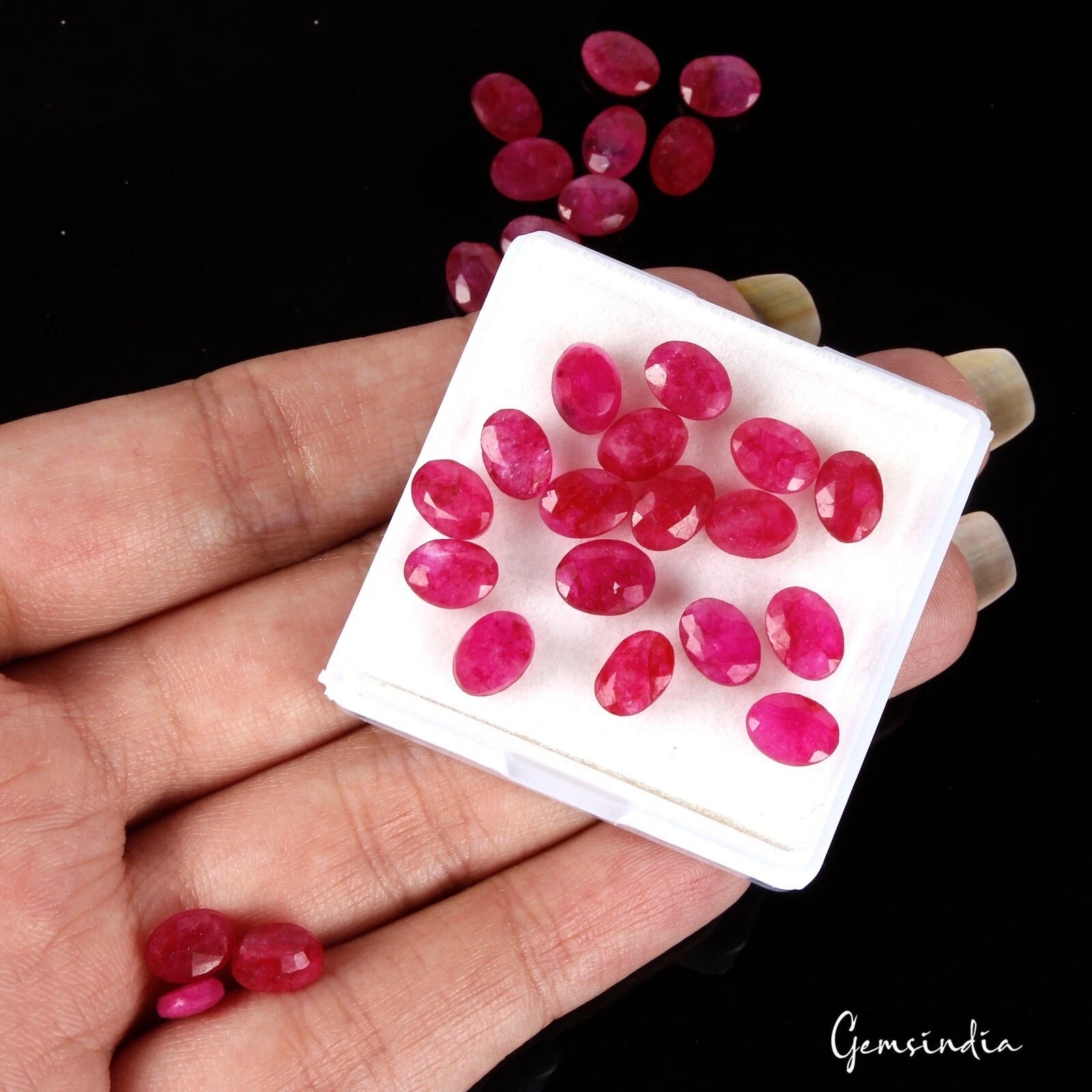 Beryl Lot, Loose Gemstone, Color Enhanced, Pink — 30 Pieces, 7x5mm, 36.10 Ct