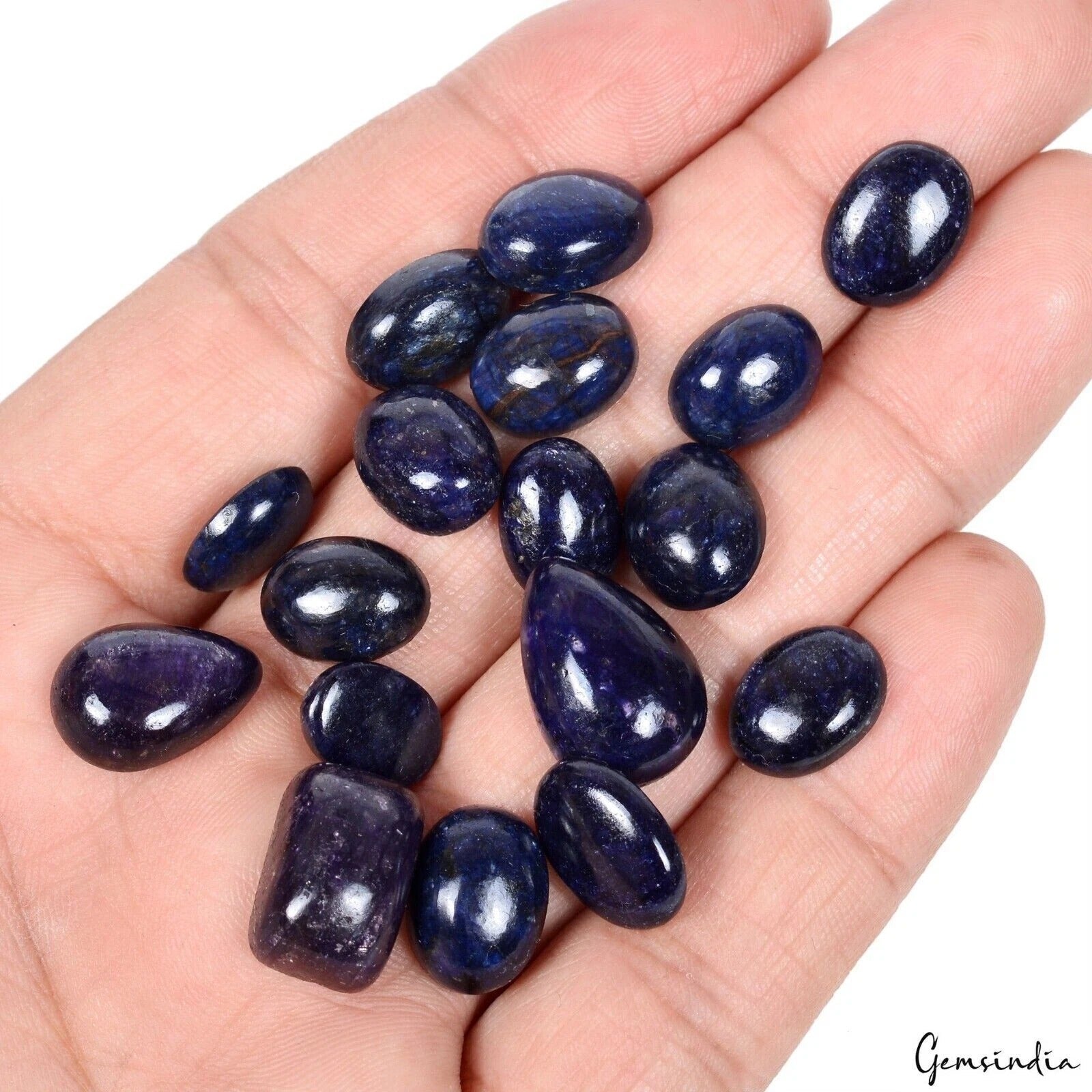 142.00 Ct Natural Blue Sapphire Oval Cab Loose Gems Lot 17Pcs For Making Jewelry