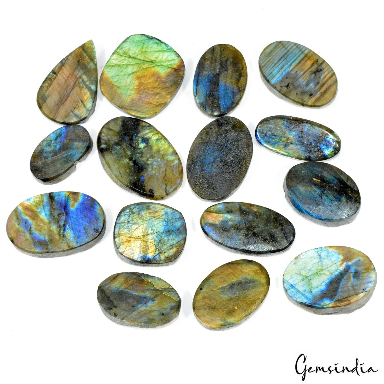 Labradorite Lot, Loose Gemstone, Untreated — 15 Pieces, 30mm to 43mm, 1000 Ct
