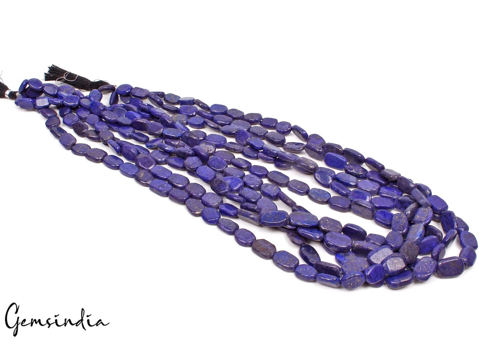 1070 Cts/5 Strands Natural Blue Lapis Lazuli Oval Cab Drill Bead Strand 22"Each
