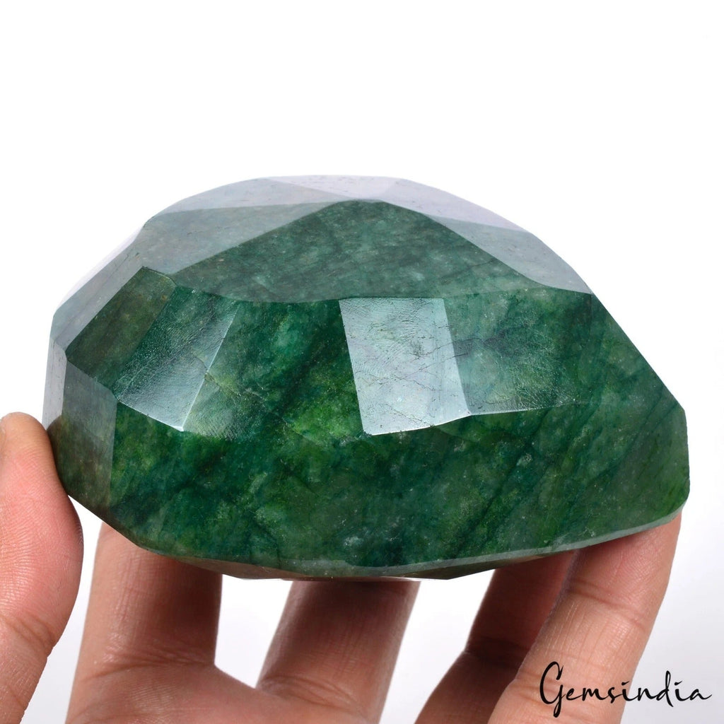 3360 Ct Natural Green Brazilian Emerald Pear Faceted Earth Mined Huge Size Gem