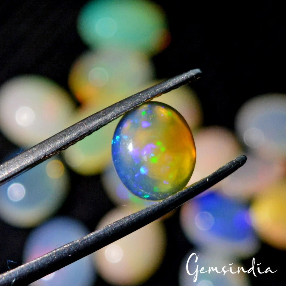 Ethiopian Opal Lot, Loose Gemstone, Untreated — 16 Pieces, 8mm to 9mm, 19.20 Ct, Ethiopia