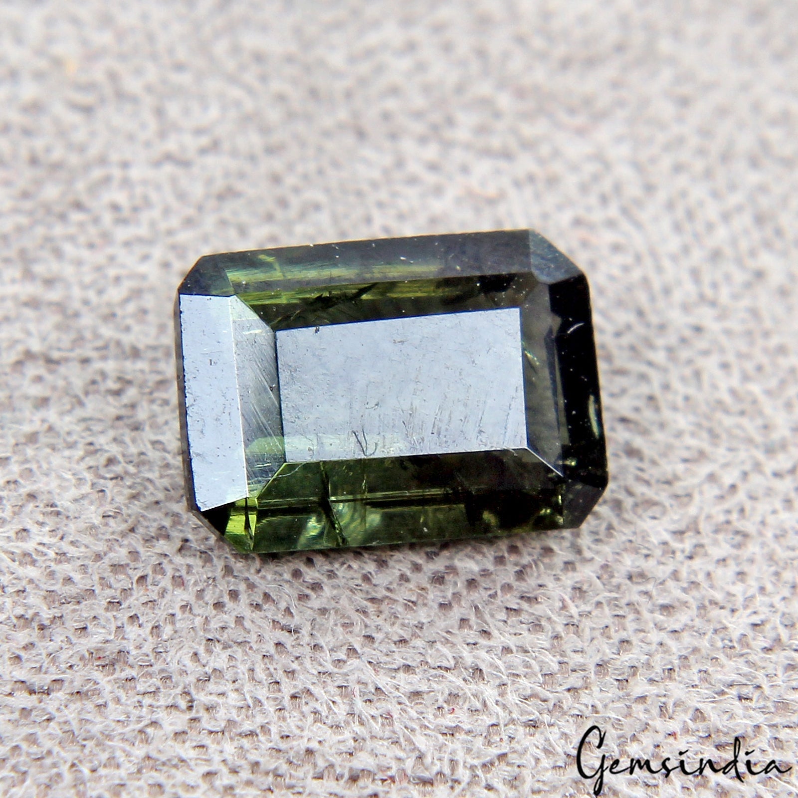 Precious CERTIFIED Tourmaline Emerald Cut 1.60 Ct Natural Green Loose Gemstone.
